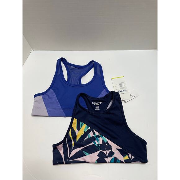 NEW Old Active Navy Girls Athletic Sports Bras Size Small 6-7 - Picture 1 of 4